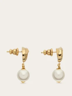 Gancini earrings with pearls and crystals - Women