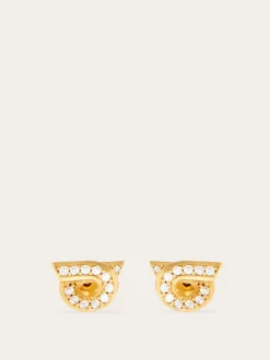 Gancini earrings with rhinestones (S) - Women