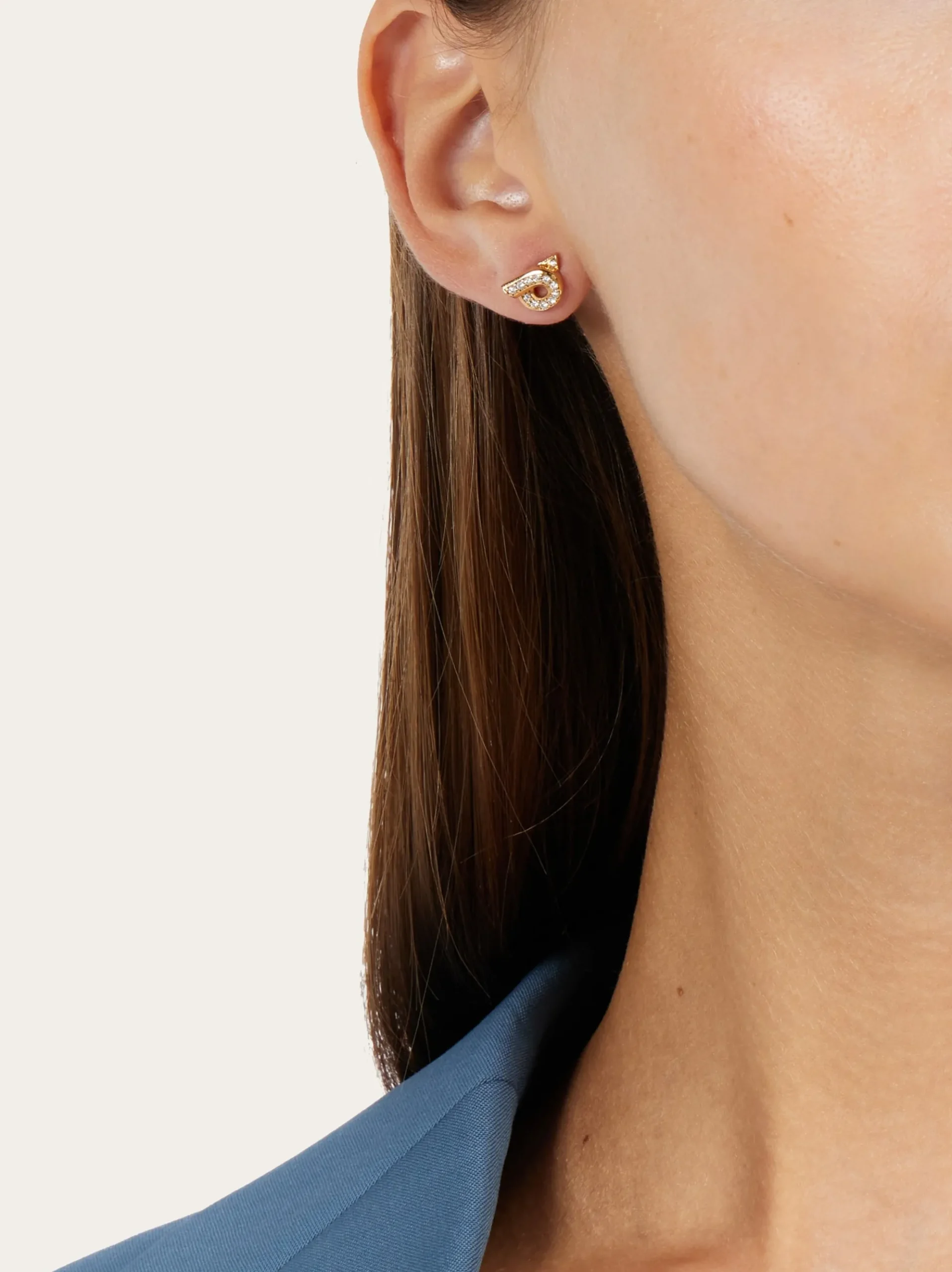 Gancini earrings with rhinestones (S) - Women