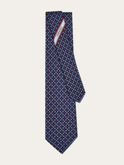 Gancini flower print silk tie - Men