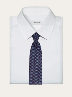 Gancini flower print silk tie - Men