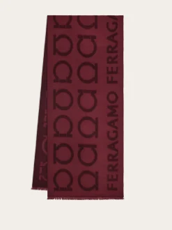 Gancini jacquard scarf - Women