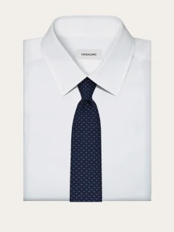 Gancini jacquard silk tie - Men