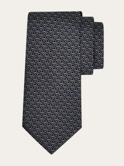 Gancini jacquard silk tie - Men