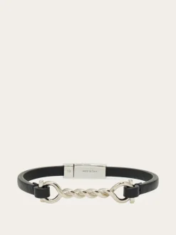 Gancini leather bracelet (20cm) - Men