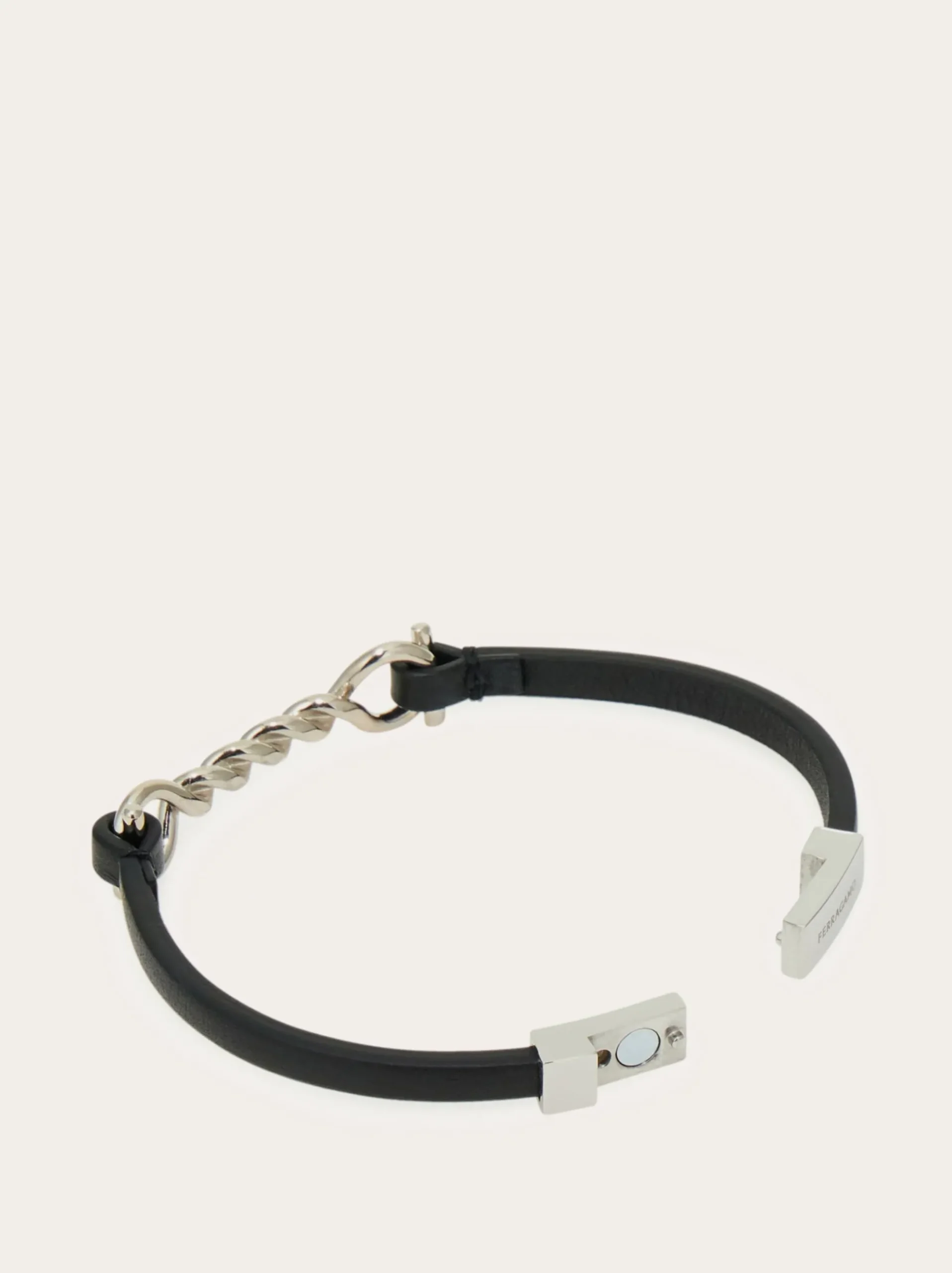 Gancini leather bracelet (20cm) - Men