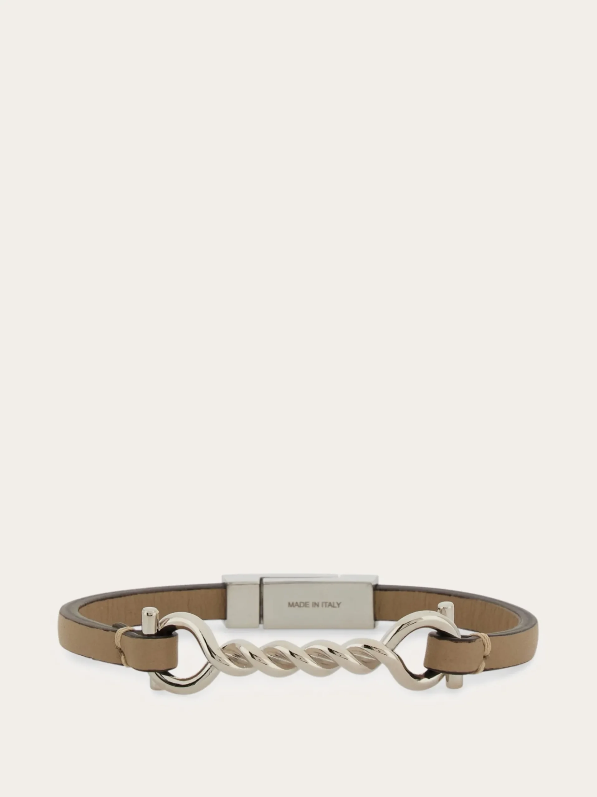 Gancini leather bracelet (20cm) - Men