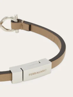 Gancini leather bracelet (20cm) - Men