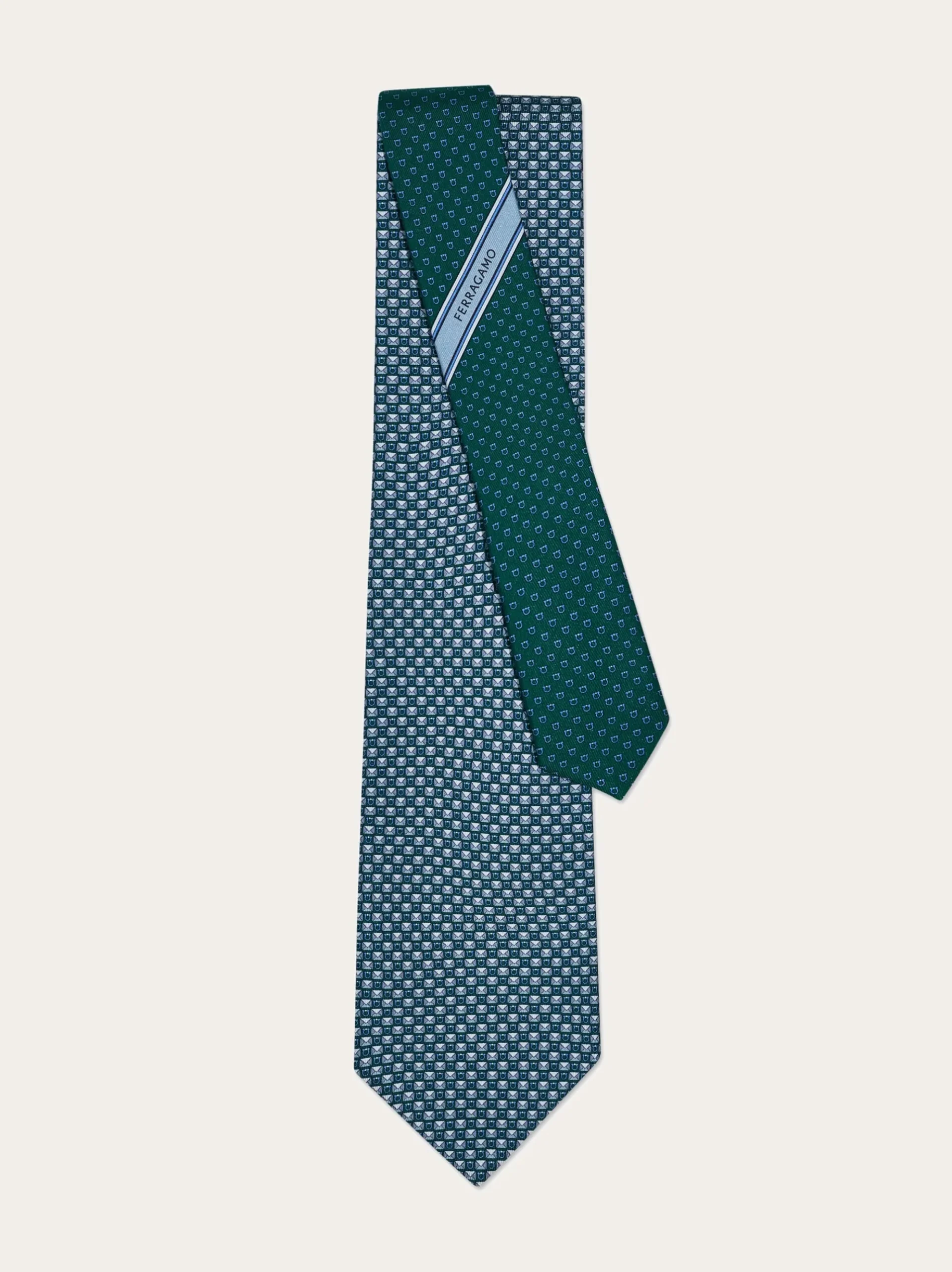 Gancini letter print silk tie - Men