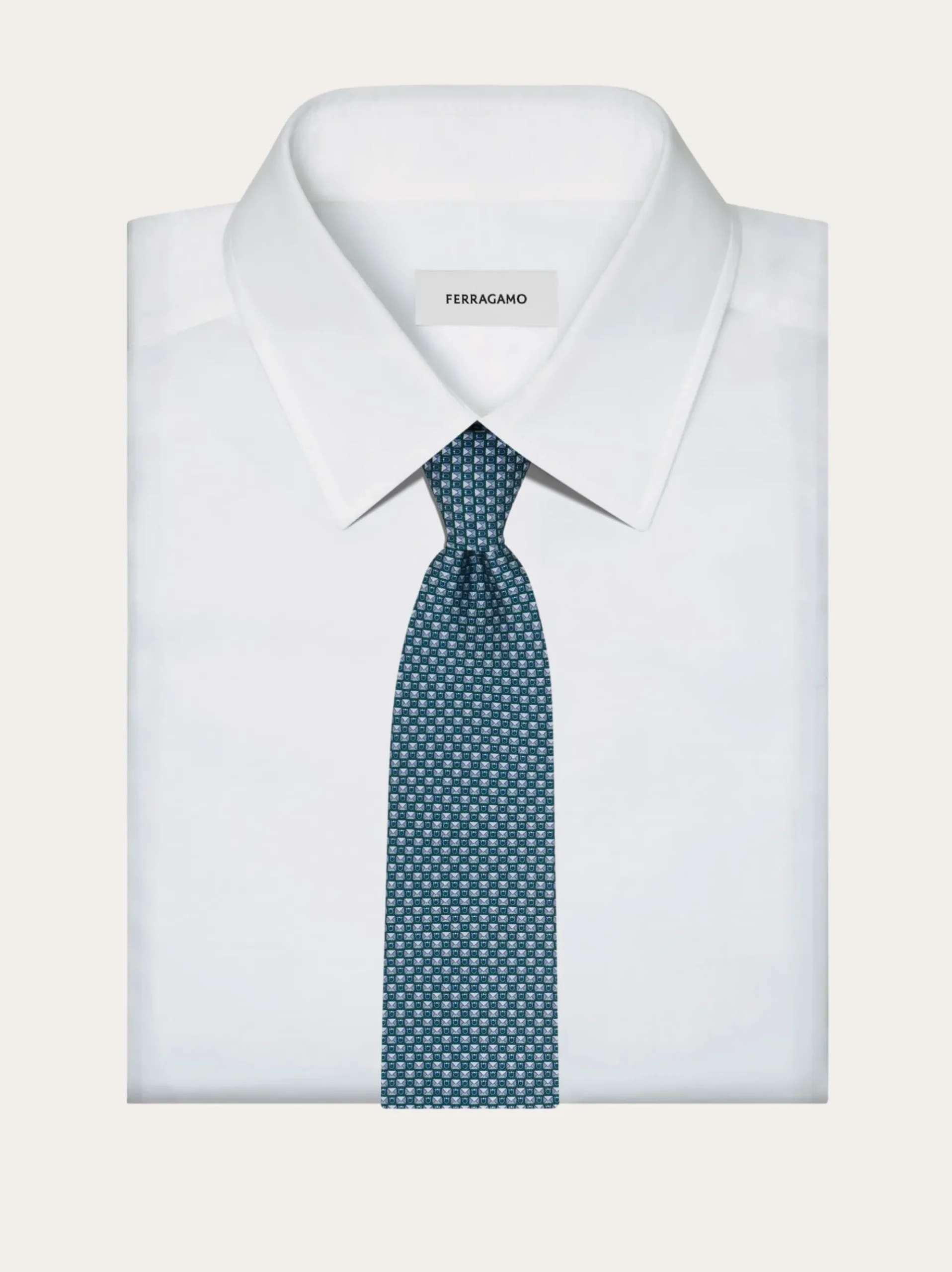 Gancini letter print silk tie - Men