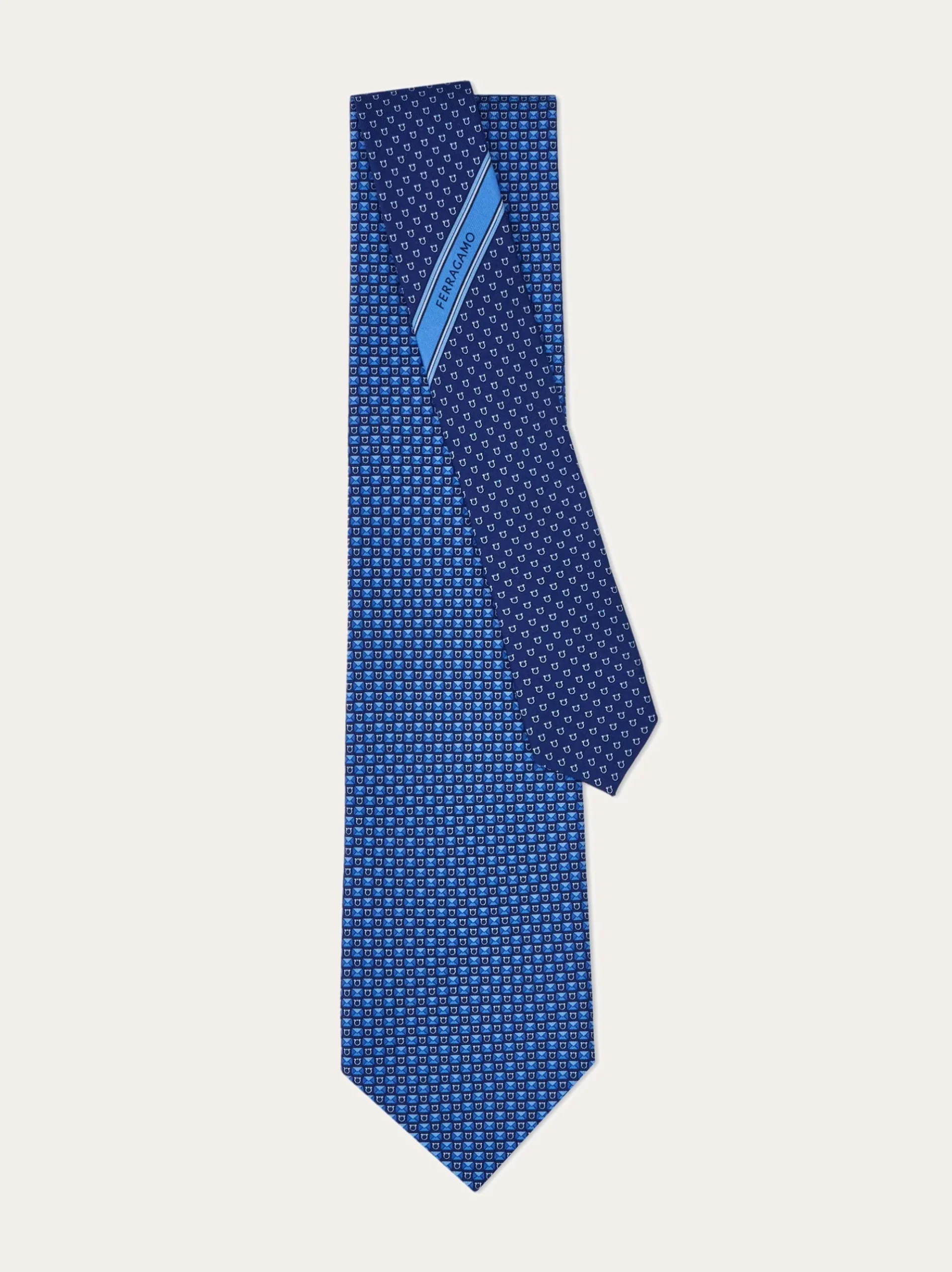 Gancini letter print silk tie - Men