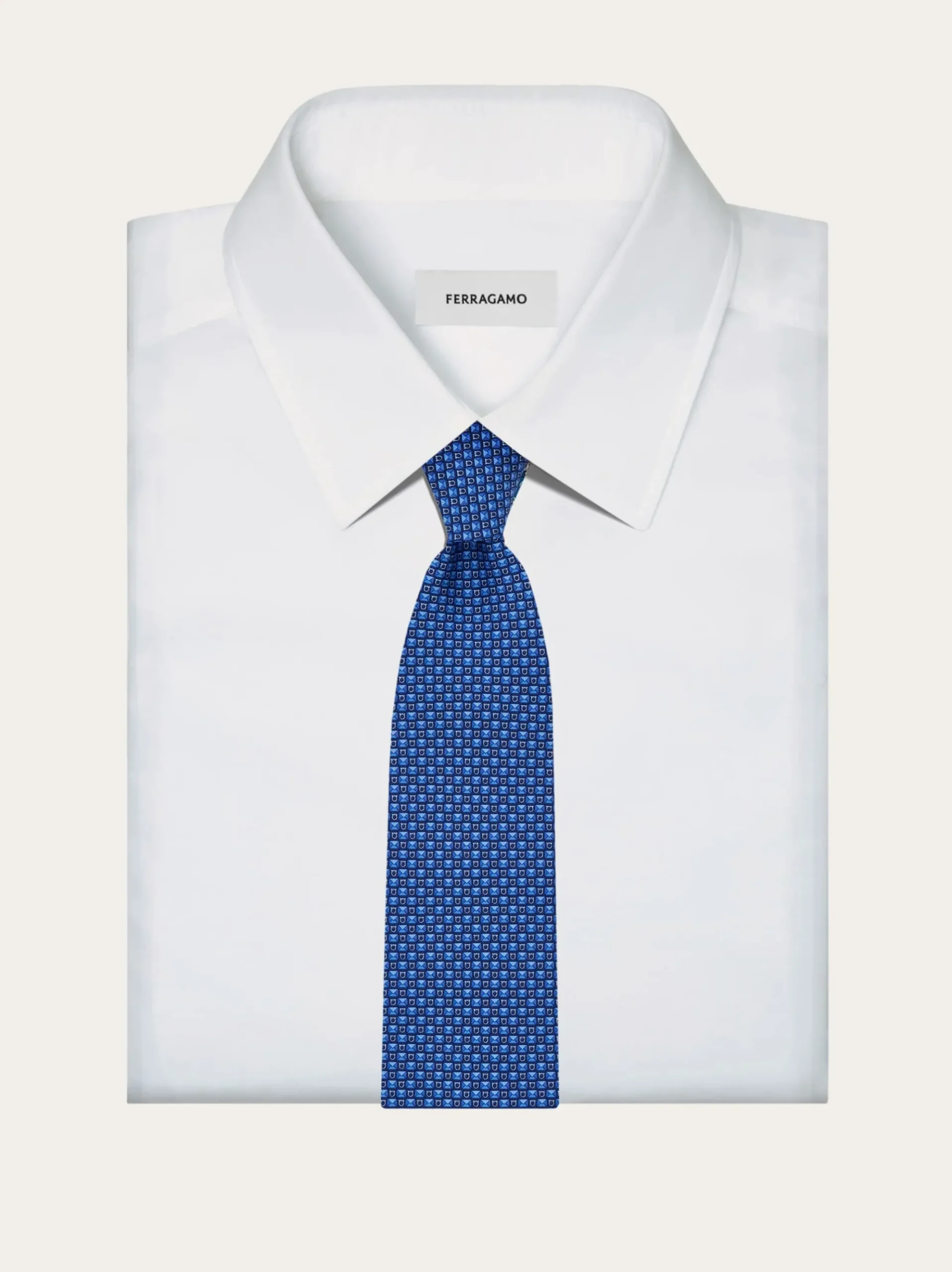 Gancini letter print silk tie - Men