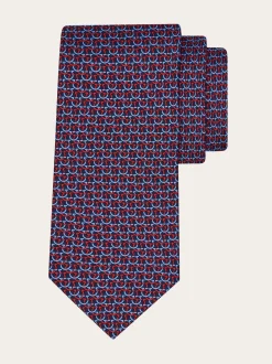 Gancini links print silk tie - Men
