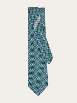 Gancini links print silk tie - Men