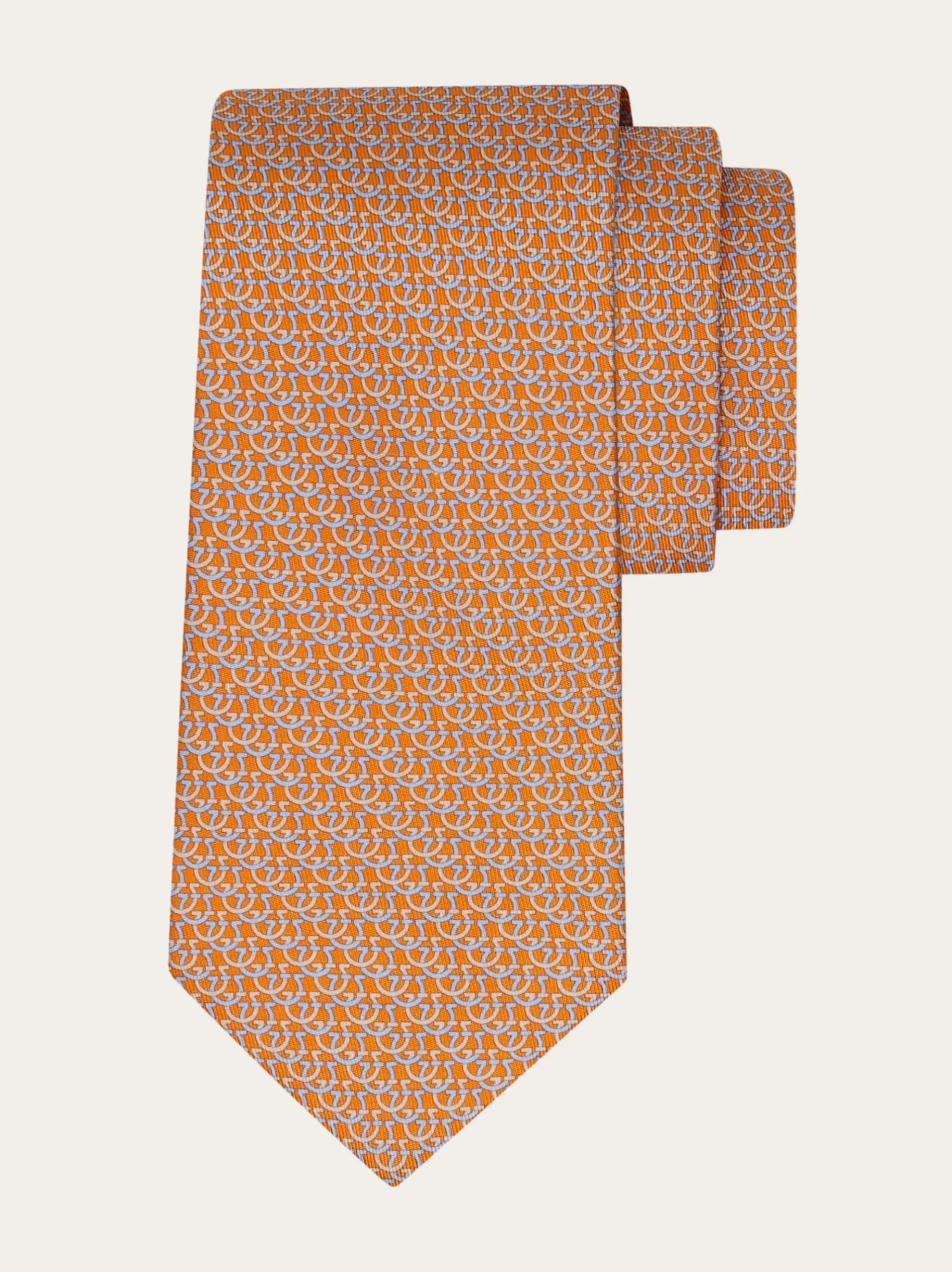Gancini links print silk tie - Men