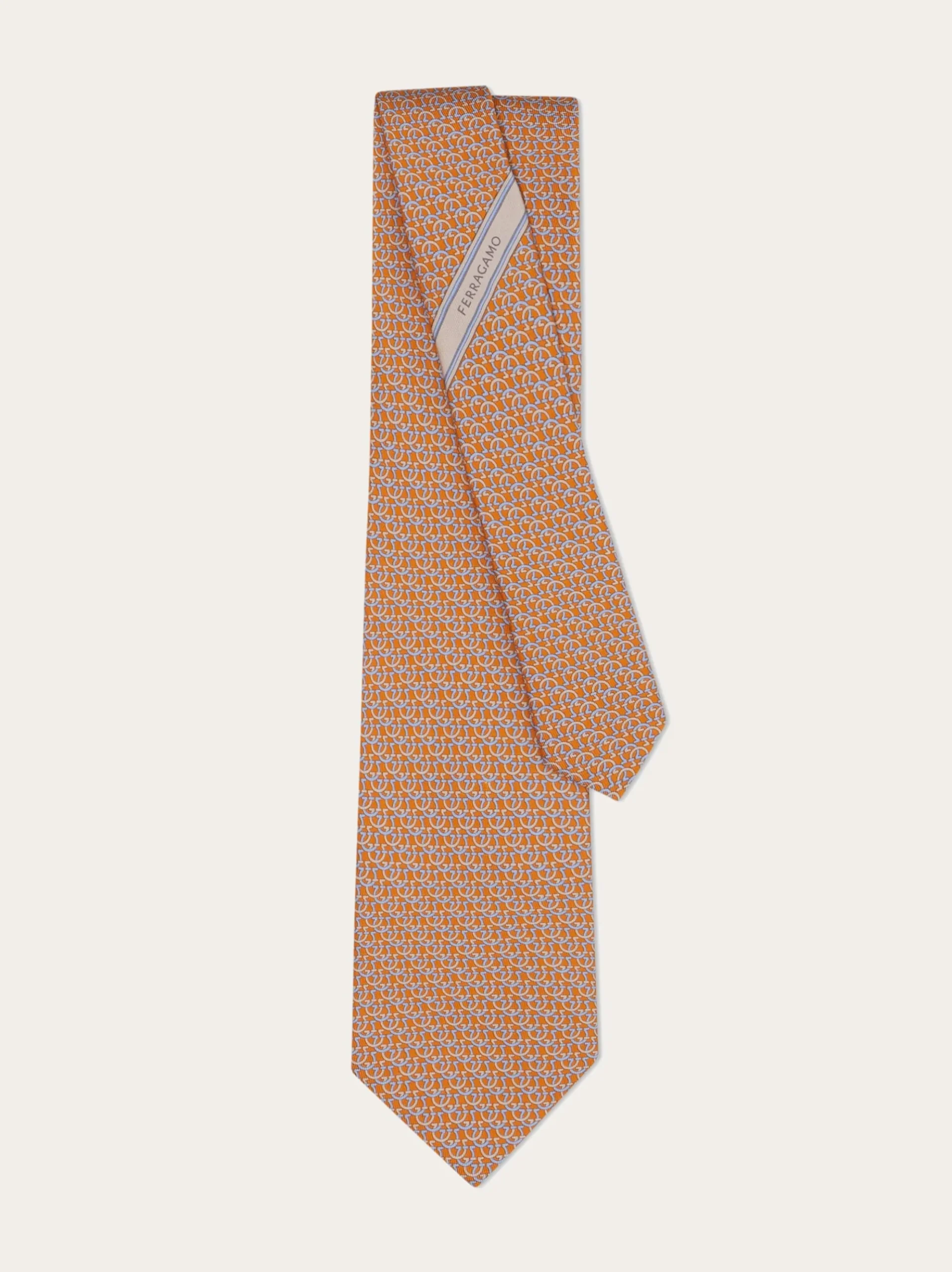 Gancini links print silk tie - Men