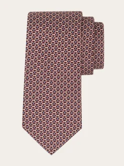 Gancini links print silk tie - Men