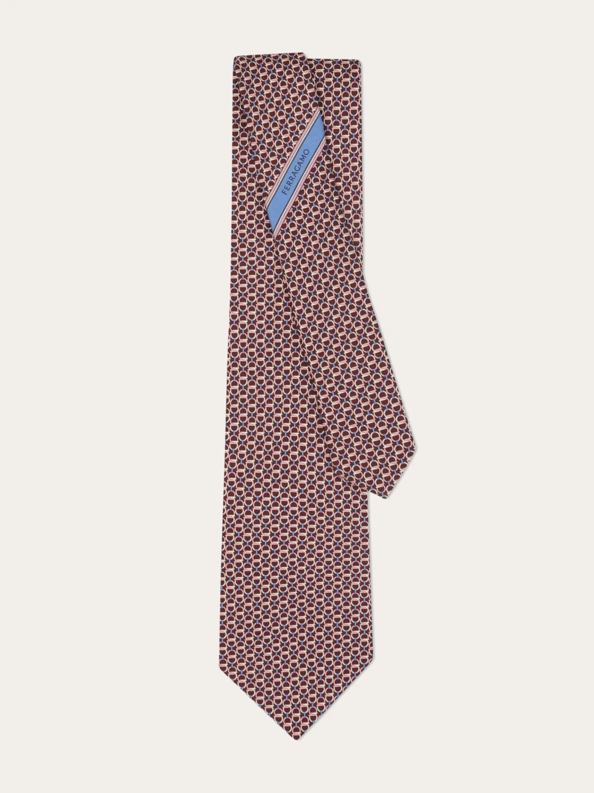 Gancini links print silk tie - Men