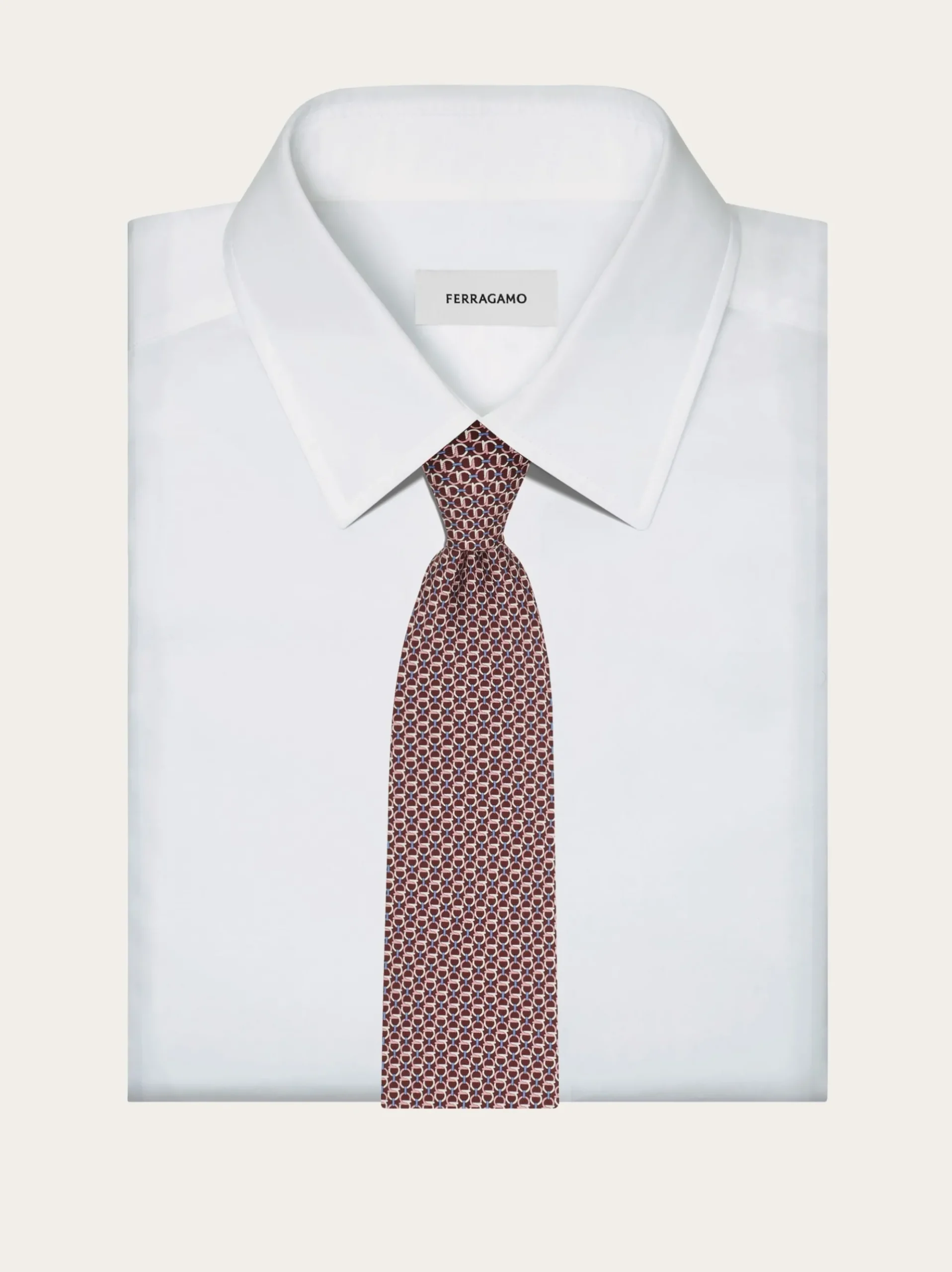 Gancini links print silk tie - Men