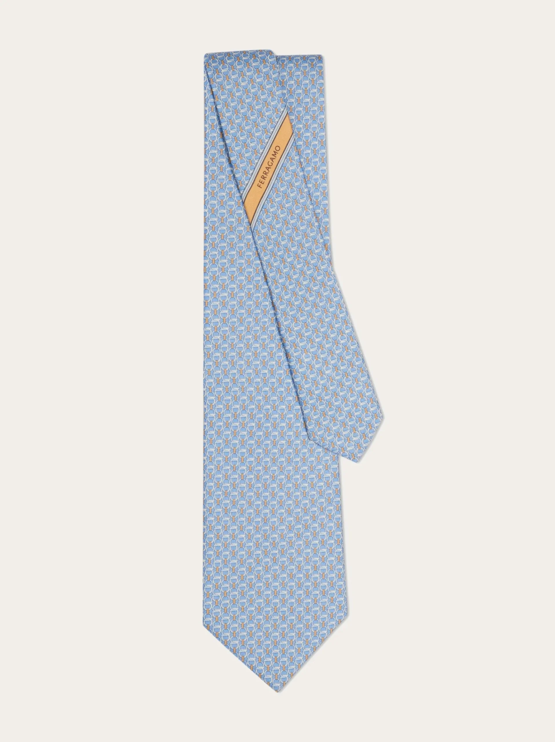 Gancini links print silk tie - Men