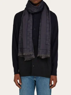 Gancini Monogram jacquard stole - Men