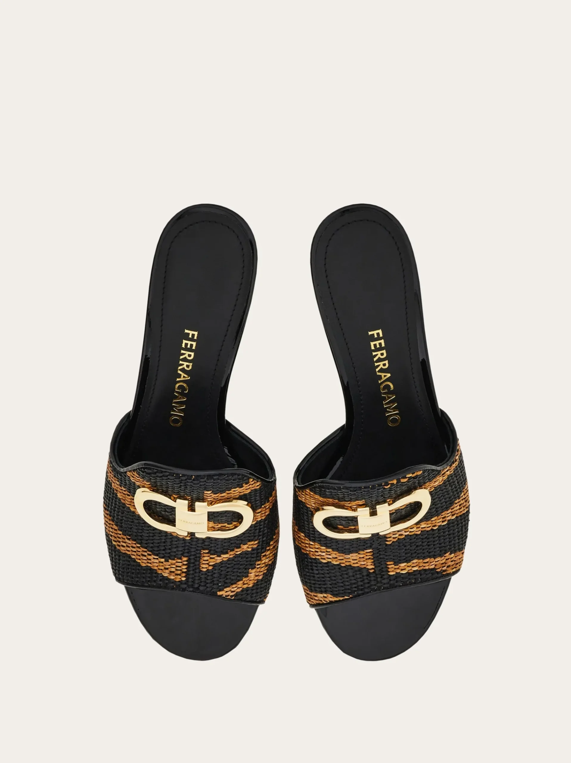 Gancini ornament mid-heel Slide - Women