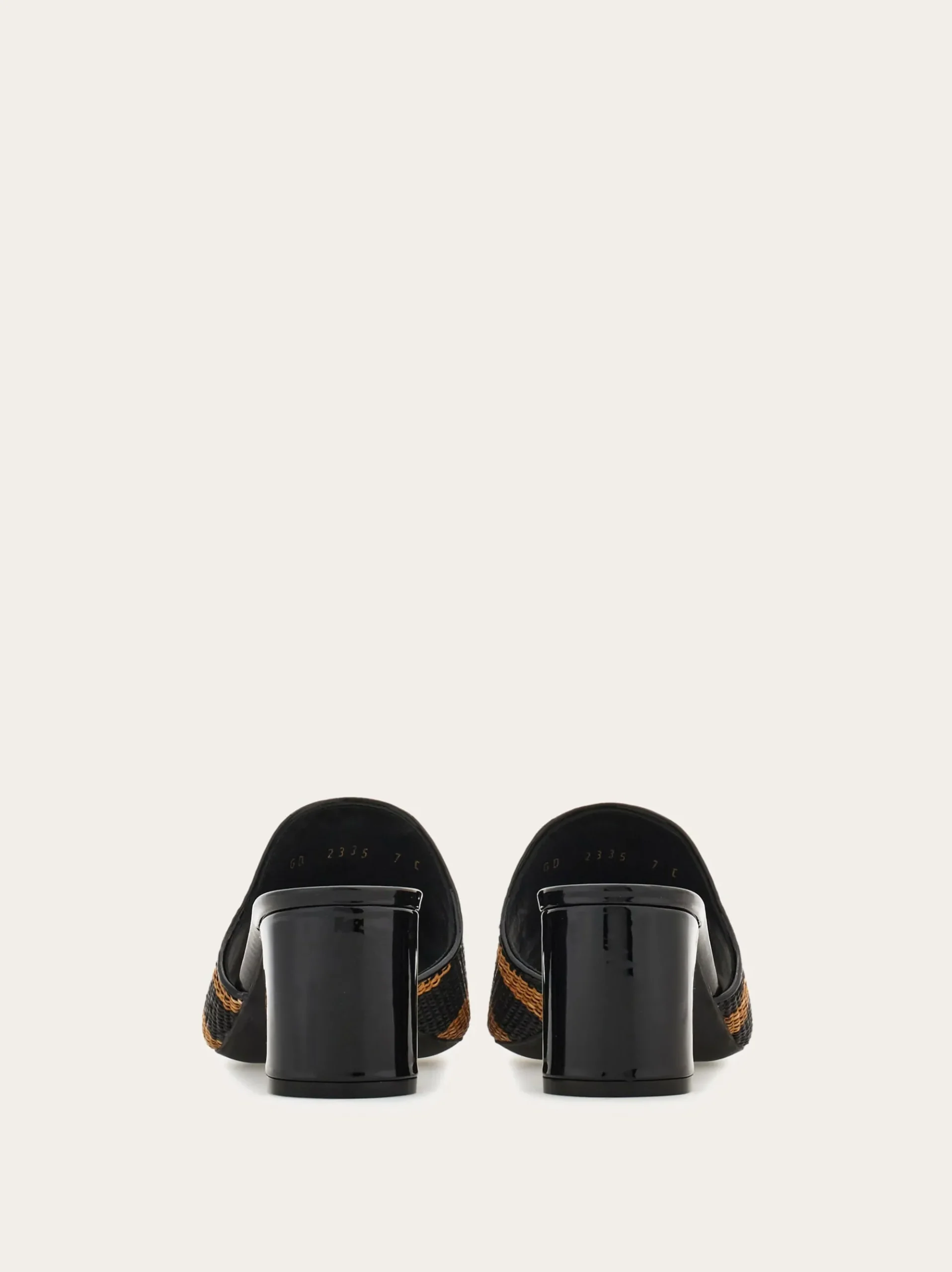 Gancini ornament mid-heel Slide - Women