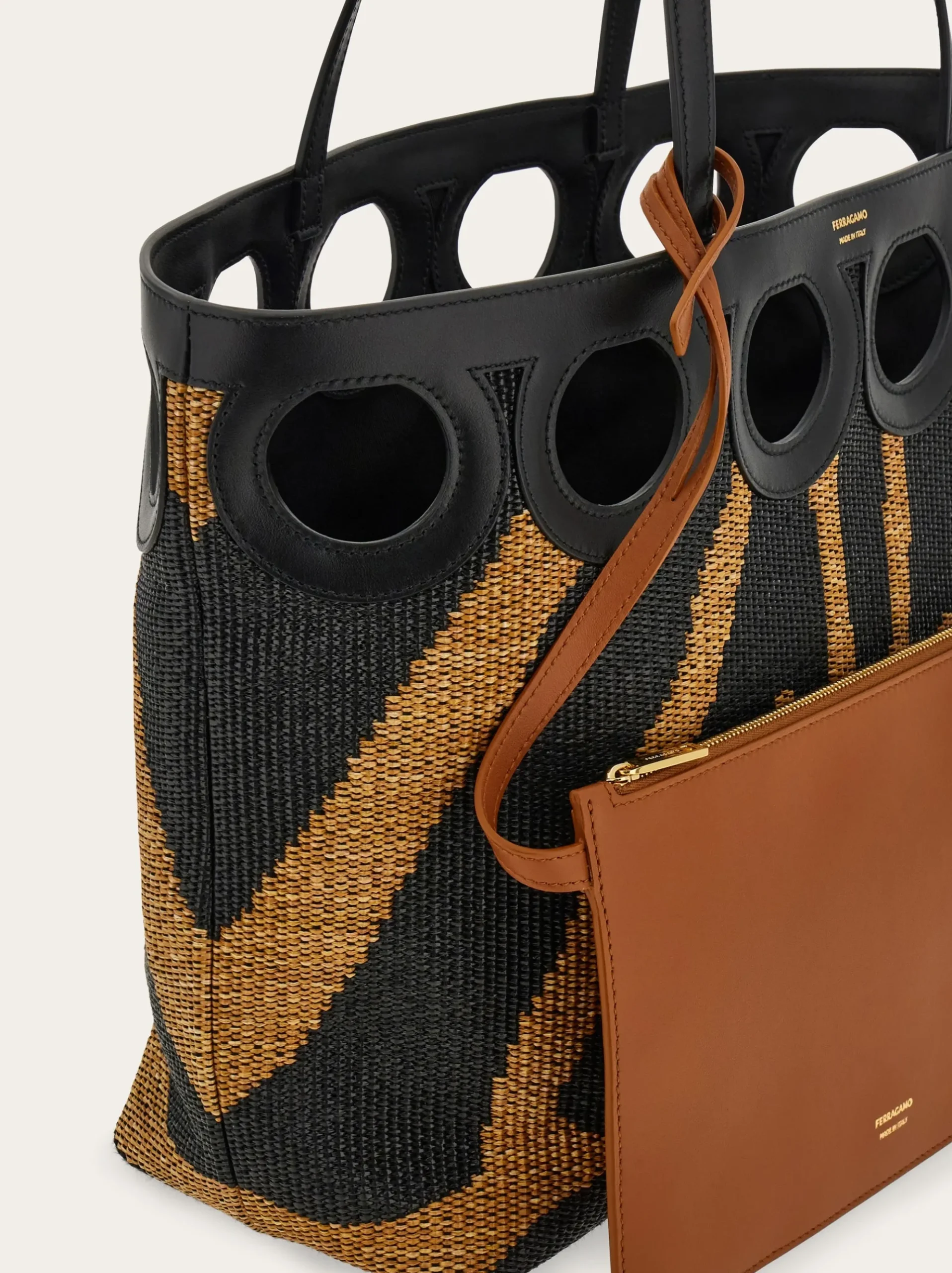 Gancini outline tote bag (L) - Women