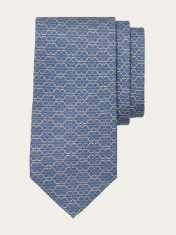 Gancini print silk tie - Men