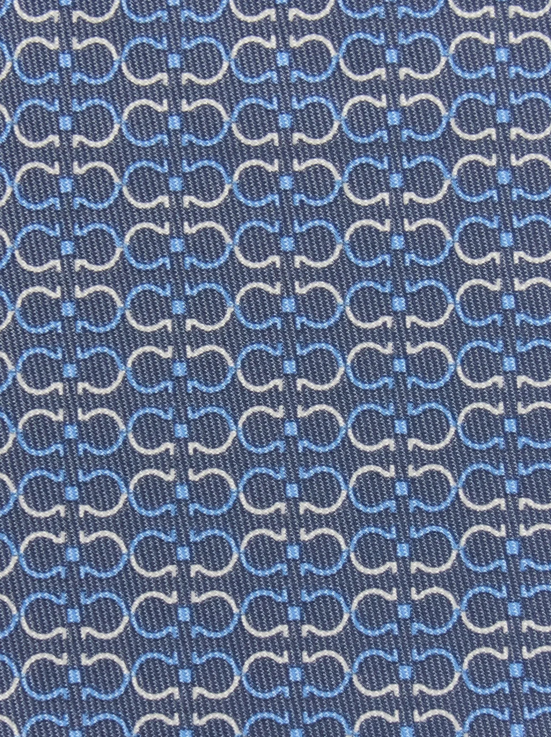 Gancini print silk tie - Men