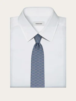 Gancini print silk tie - Men