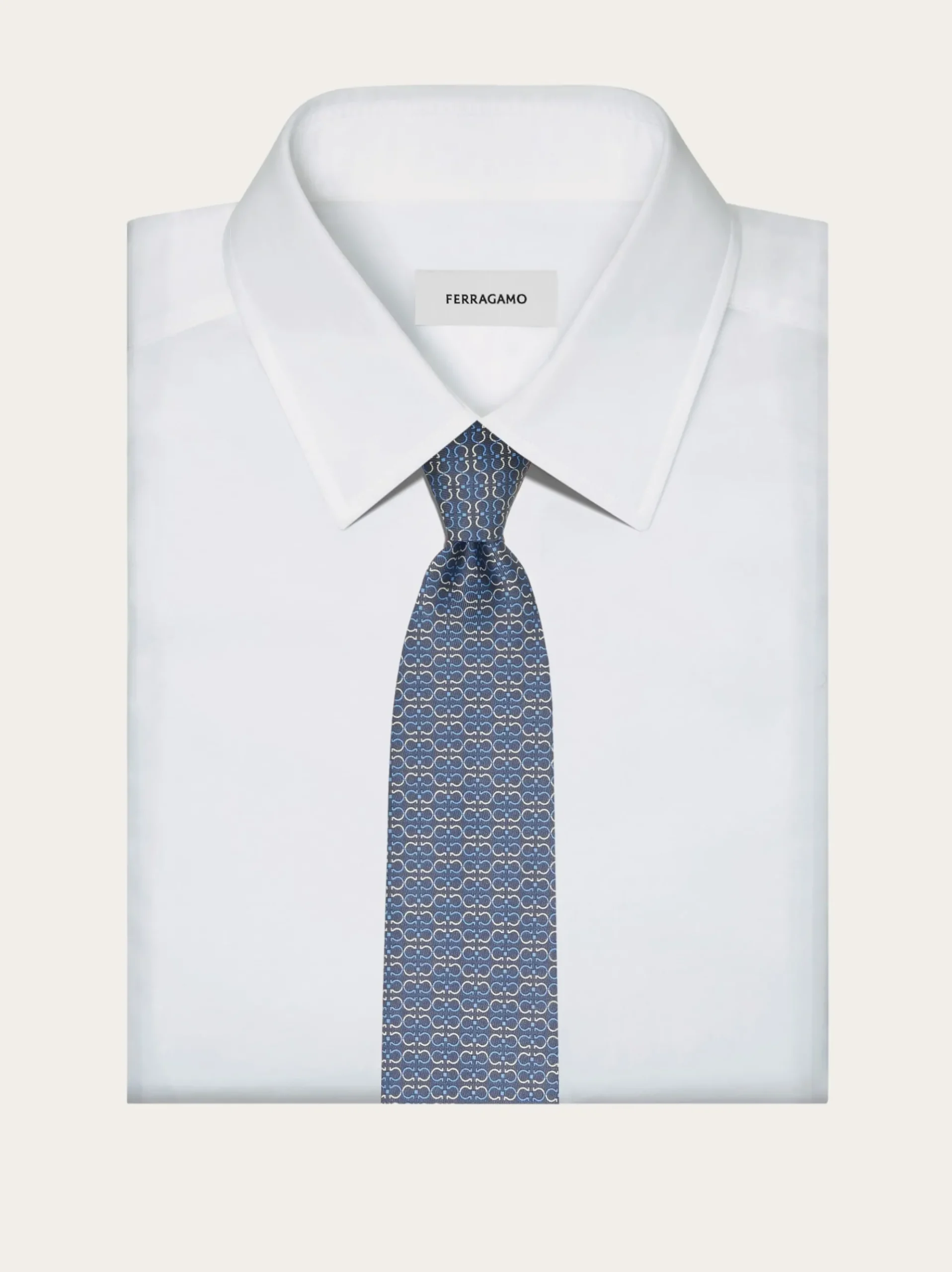 Gancini print silk tie - Men
