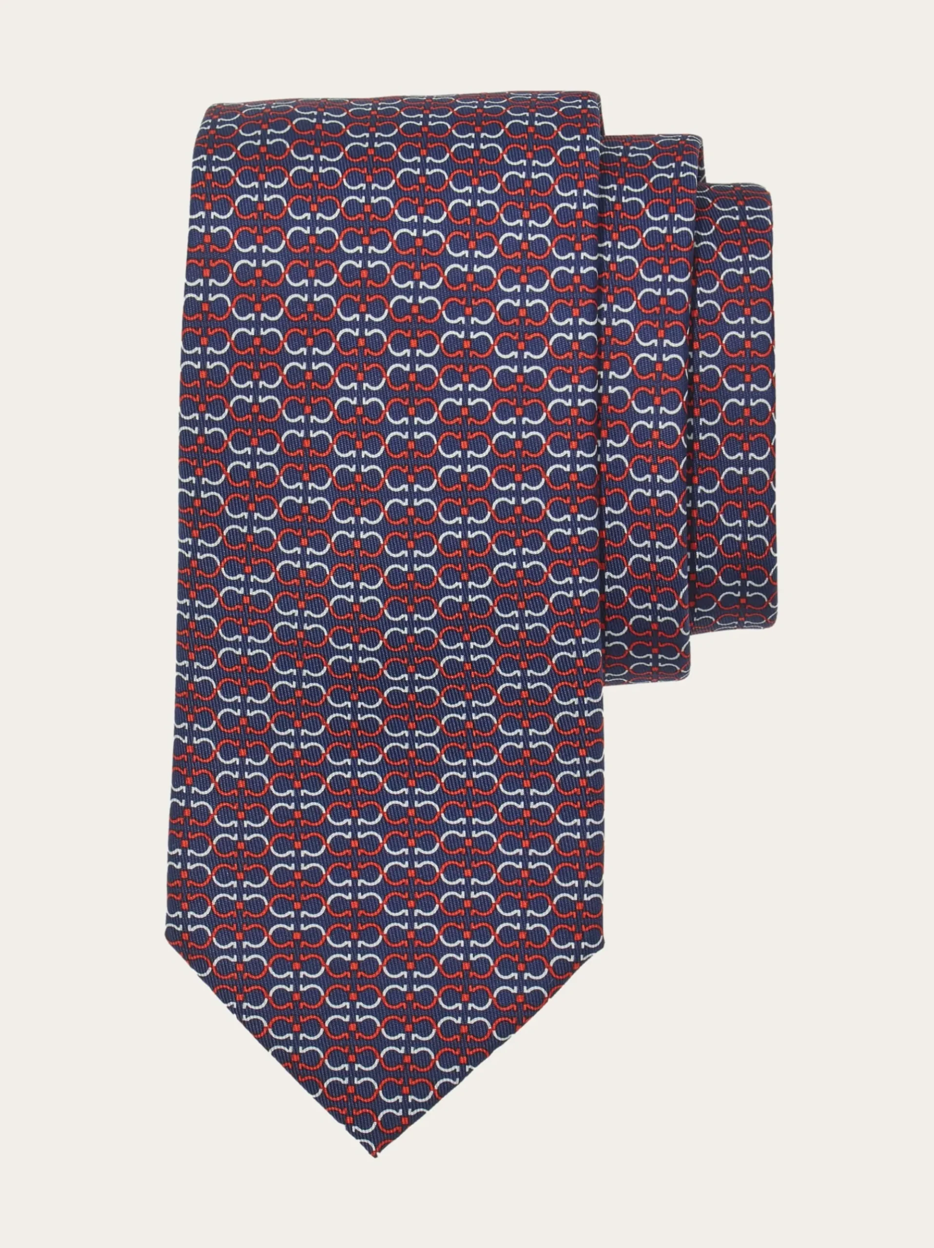 Gancini print silk tie - Men