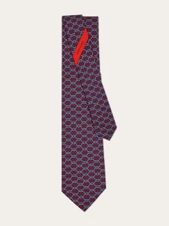 Gancini print silk tie - Men