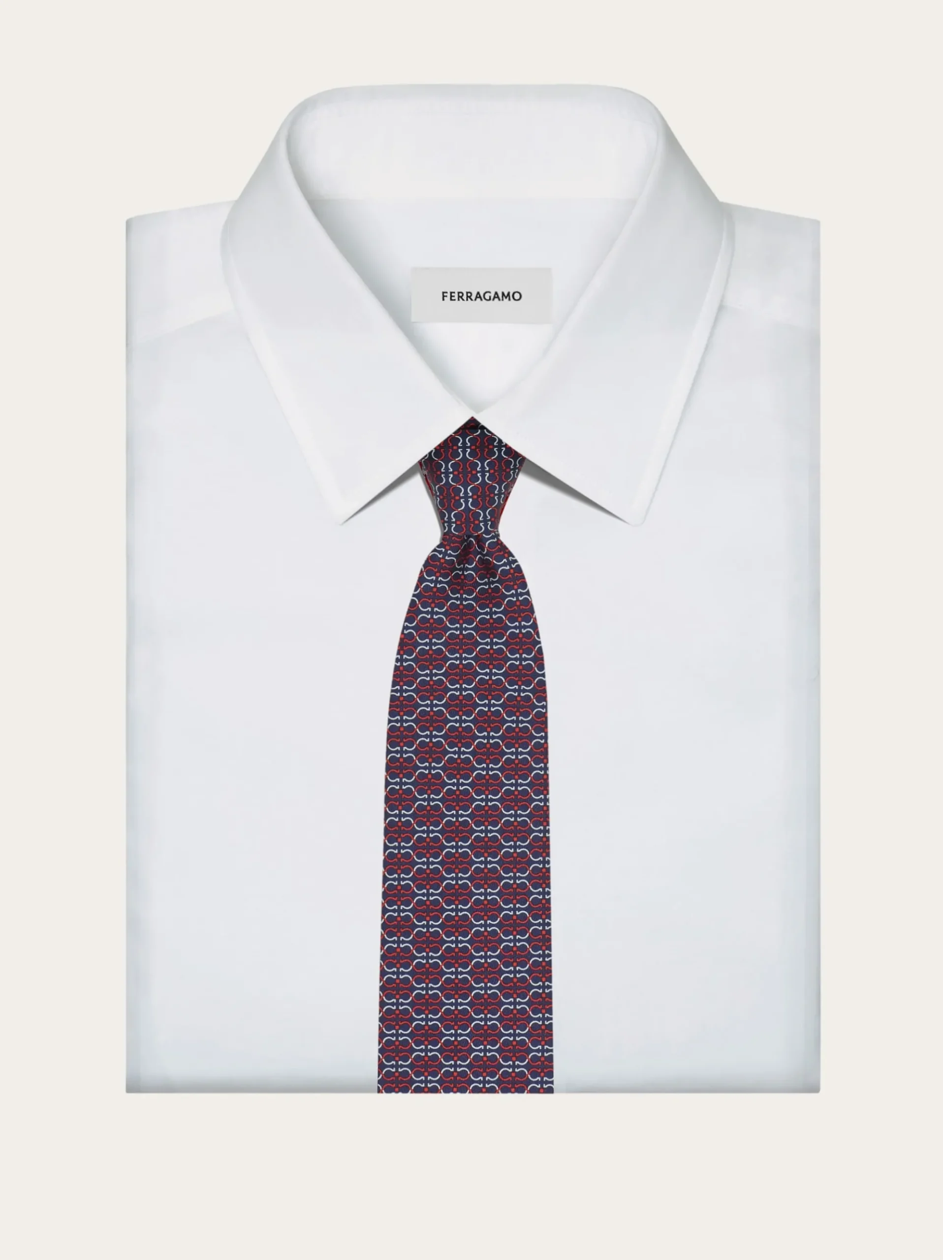 Gancini print silk tie - Men