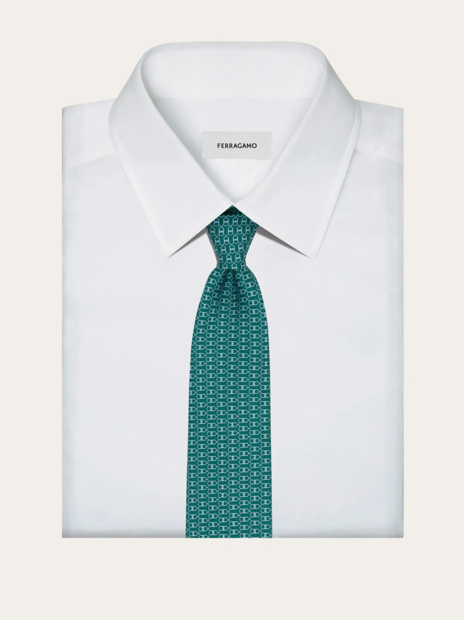 Gancini print silk tie - Men