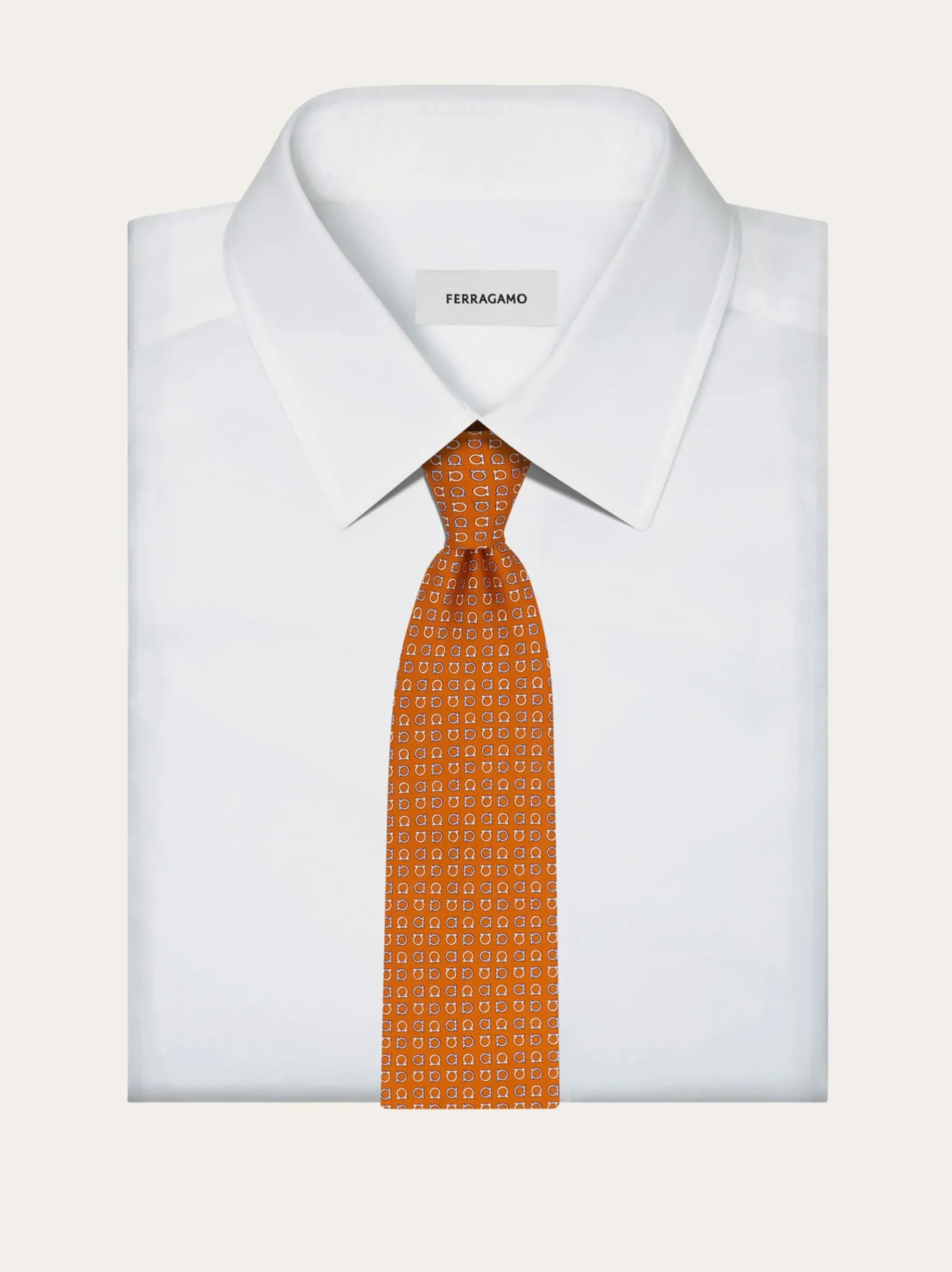 Gancini print silk tie - Men