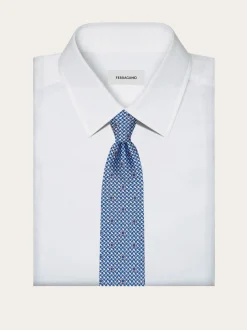 Gancini print silk tie - Men