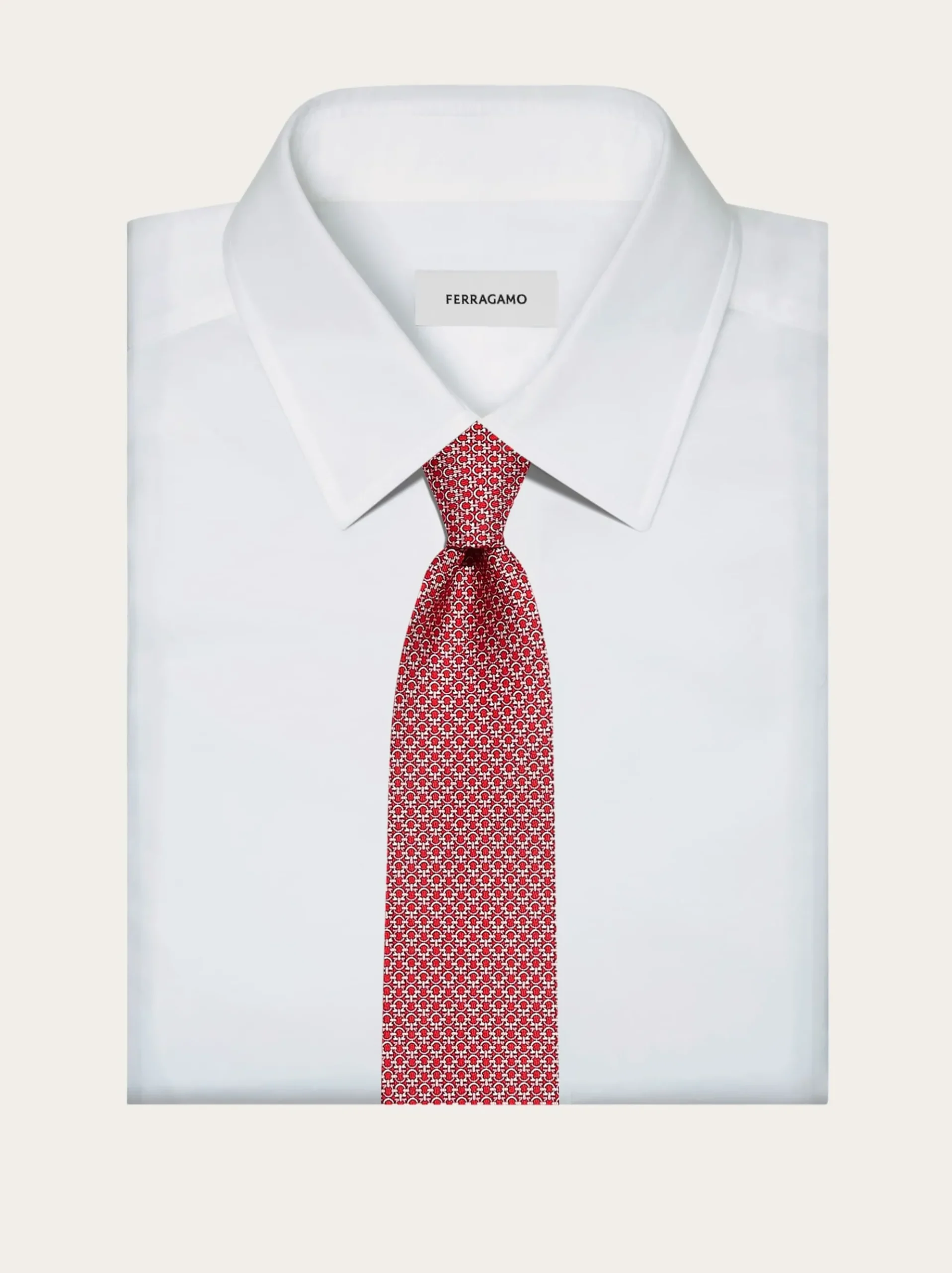 Gancini print silk tie - Men