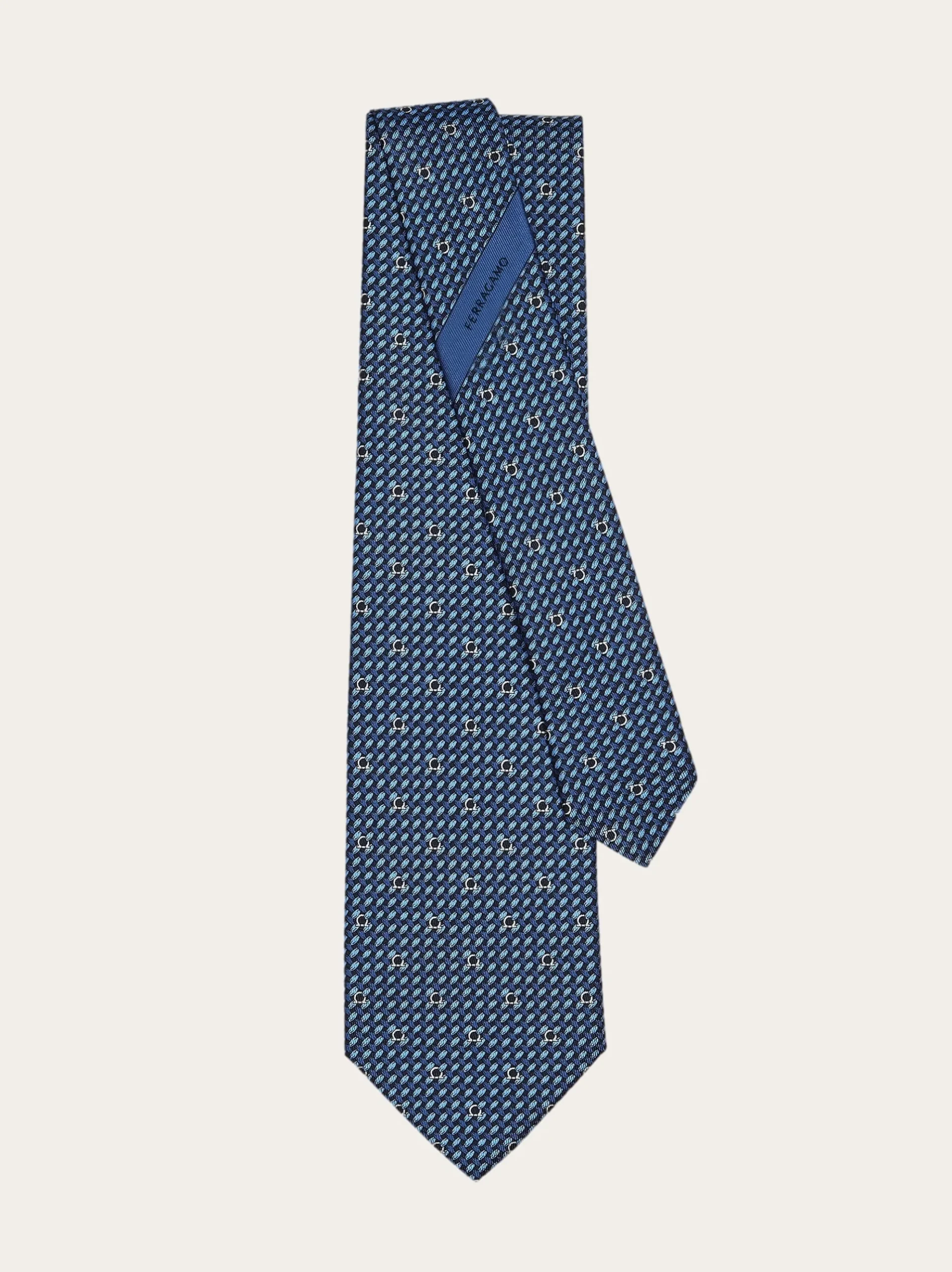 Gancini print silk tie - Men