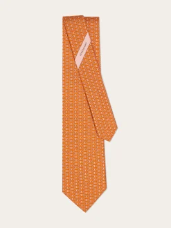 Gancini print silk tie - Men
