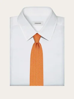 Gancini print silk tie - Men