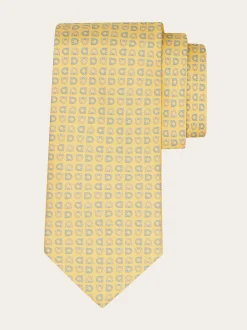 Gancini print silk tie - Men