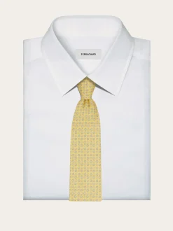 Gancini print silk tie - Men