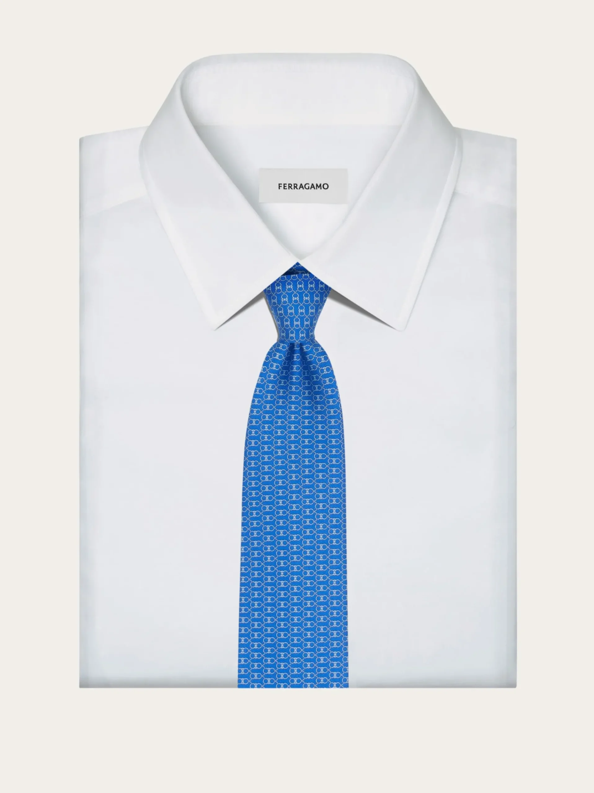 Gancini print silk tie - Men