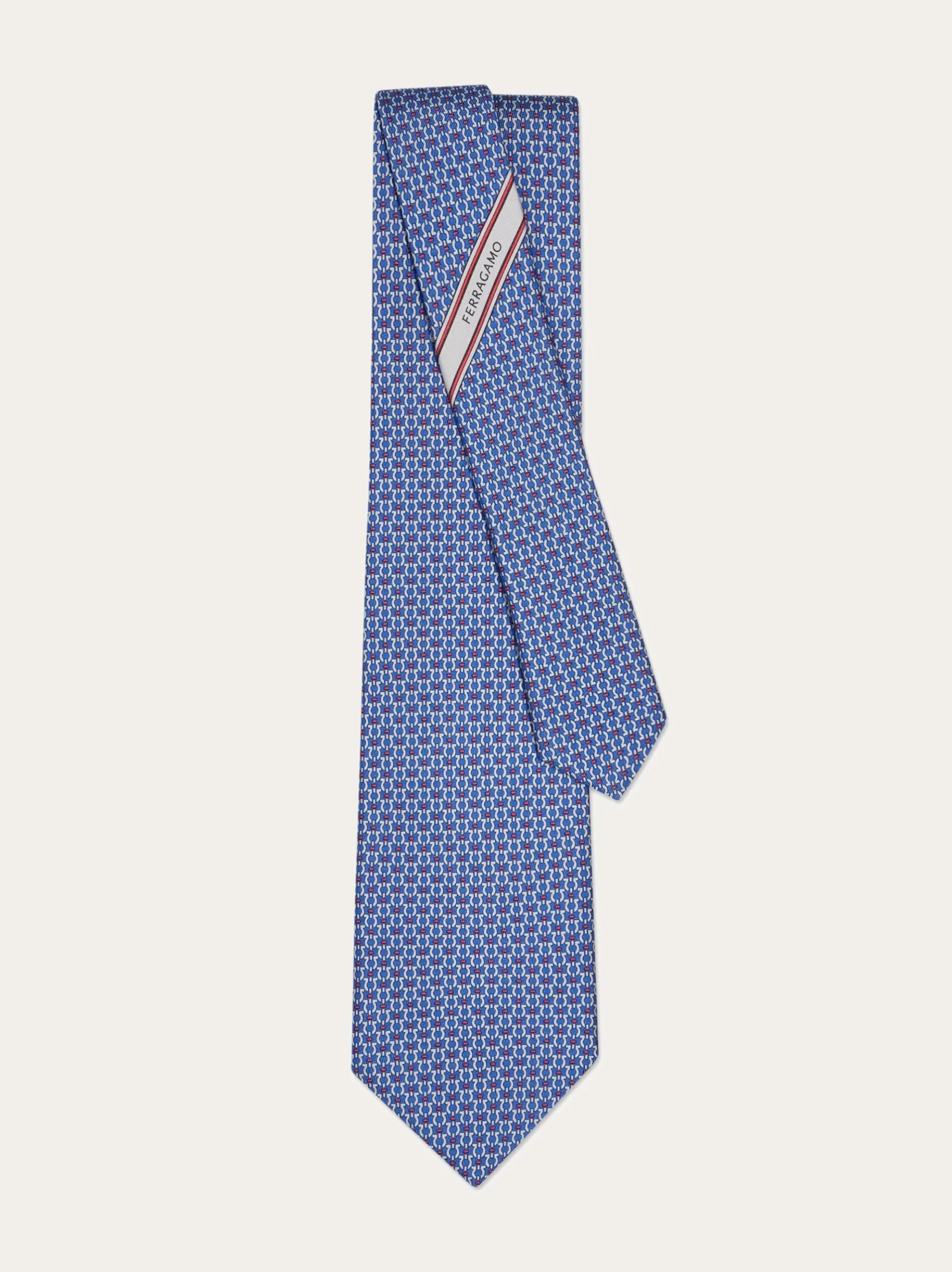 Gancini print silk tie - Men