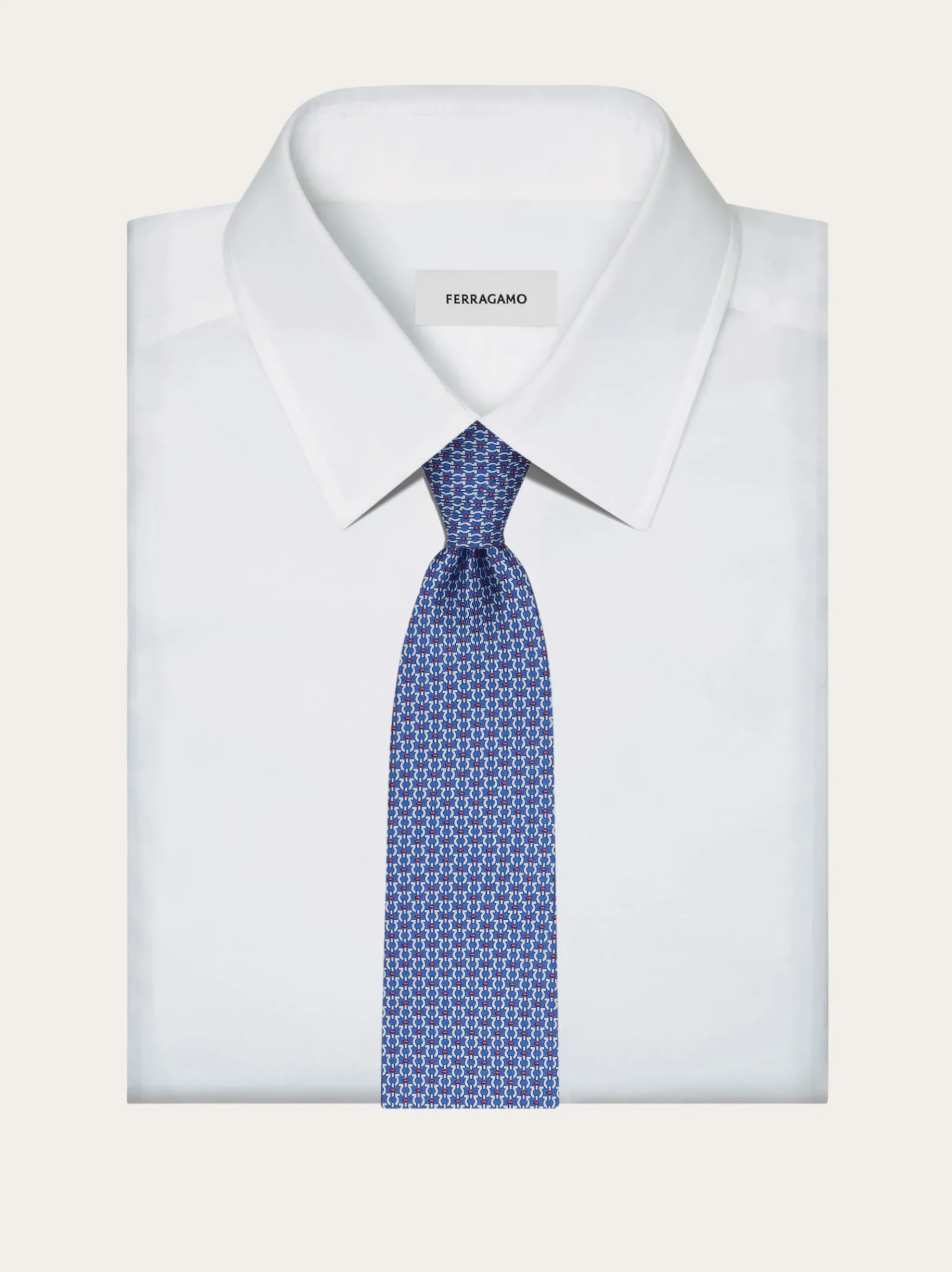 Gancini print silk tie - Men