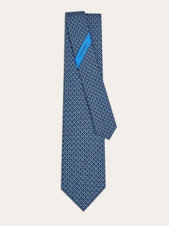 Gancini print silk tie - Men