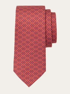 Gancini print silk tie - Men