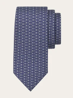 Gancini print silk tie - Men